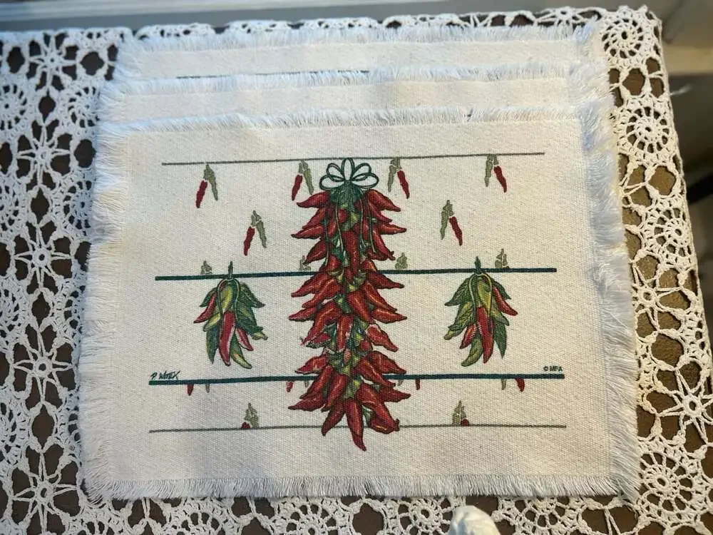 Vintage P. Witex Southwestern Chili Pepper Ristra Placemats Set of 4